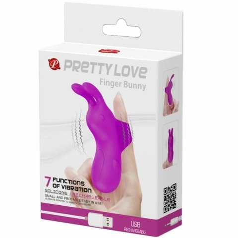 Pretty Love Finger Fun Rabbit - silikonowy model z 7 trybami pracy, ładowany USB