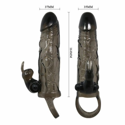 Baile Brave Man osłona intymna z krolikiem, czarna, 16,5 cm, wibracje