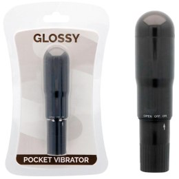 Glossy Brilliant - dyskretny mini masażer wibracyjny czarny, wodoodporny