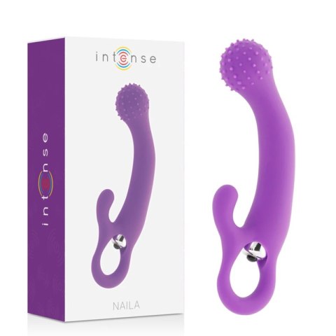Intense Nailak silikonowy model wibrujący liliowy 17,5 cm wodoodporny