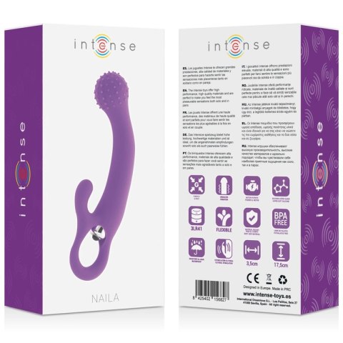 Intense Nailak silikonowy model wibrujący liliowy 17,5 cm wodoodporny