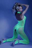 Fantasy Lingerie Moonbeam Neon Green siateczkowy bodystocking open design
