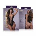 Passion Body Leana Black - elastyczne body z otwartym krokiem