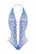 Passion Renee koronkowe body z otwartą częścią dolną niebieskie