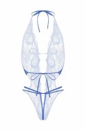Passion Renee koronkowe body z otwartą częścią dolną niebieskie