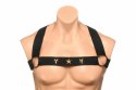 XR Brands Chest Harness z opaskami na ramiona czarny uniwersalny