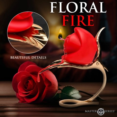 XR Brands Rose Candle z uchwytem, czerwona, dekoracyjna świeca sojowa