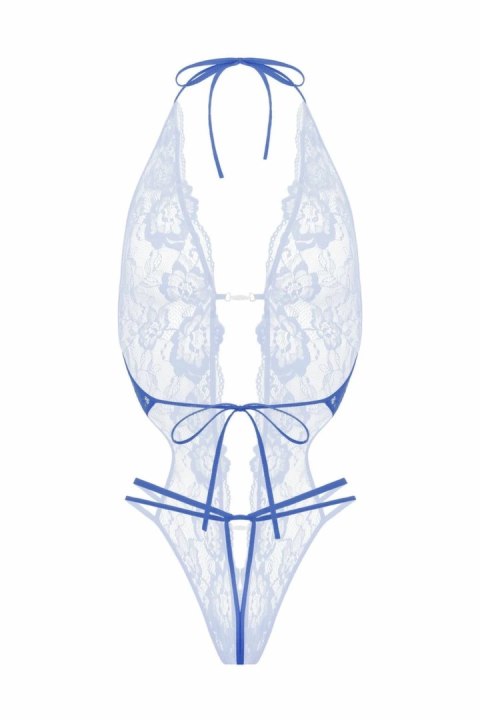 Renee Body z Otwartym Krokiem Cekiny Niebieski Koronkowy SoftLine