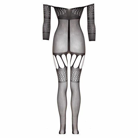 Rosa Bodystocking Obsessive Czarny z Siateczką i Szelkami XS-XL