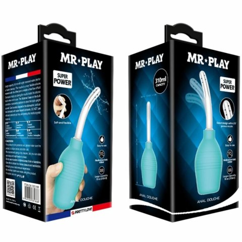 MR PLAY Gruszka do higieny analnej silikonowa niebieska 220 ml