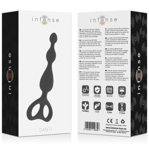 Intense Danti Czarny stymulator analny silikonowy 17,5 cm