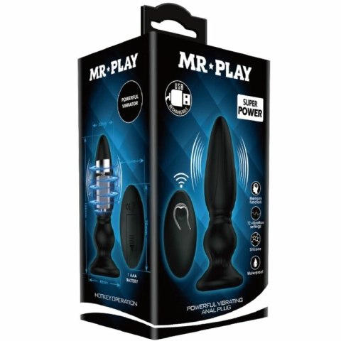 MR PLAY Wibrująca maszyna intymna sterowana pilotem czarna 12 trybow