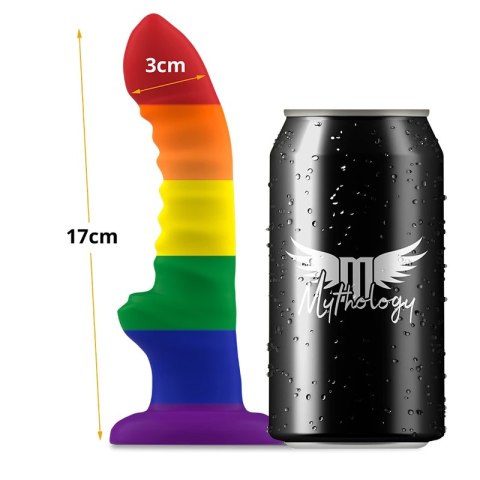 Mythology Colby Pride M - silikonowy model anatomiczny z przyssawką, tęczowy