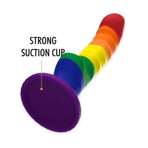 Mythology Colby Pride M - silikonowy model anatomiczny z przyssawką, tęczowy