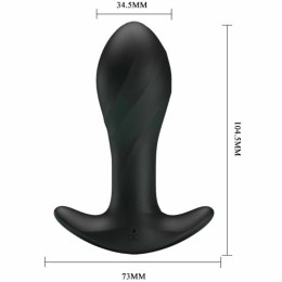 Pretty Love Anal Plug Czarny Silikonowy 12 Trybow Wibracji USB