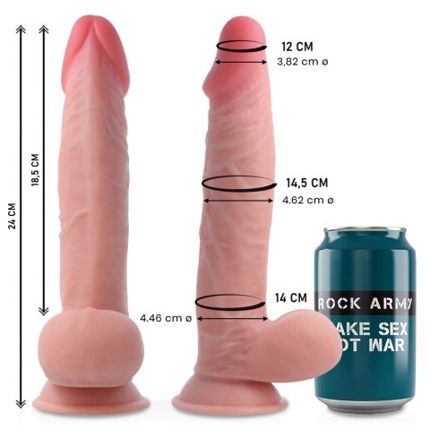 RockArmy Sherman Dual Density 24 cm - Model z Przyssawką, TPE, Beżowy