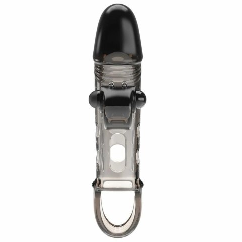 ROMANCE Przedłużony Rękaw Czarny z Wibracją - elastyczny model TPE