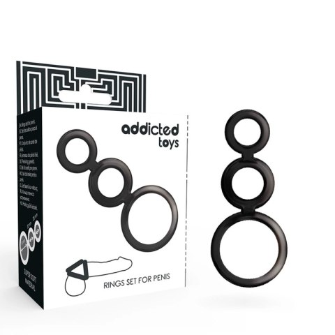 Addicted Toys Zestaw 3 Pierścieni Komfortowych Brązowy Silikon