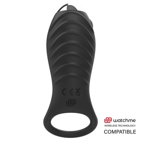 Brilly Glam Alan - Pierścień wibrujący z funkcją Watchme, czarny, 11 cm