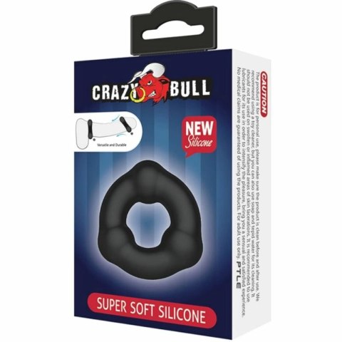Crazy Bull elastyczny silikonowy pierścień z wypustkami, czarny 5,4 cm
