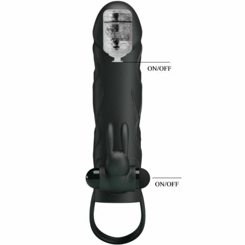 Pretty Love Osłona Silikonowa z Wibracją 14 cm Czarna