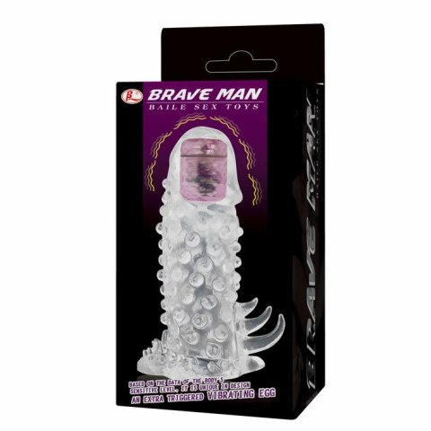 Baile Brave III Man - Nakładka wydłużająca z czujnikiem i wibracją 18 cm
