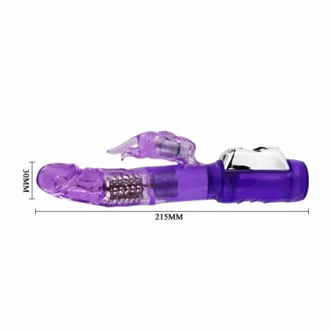 Baile Super Sex Rabbit - wibrator rotacyjny z systemem podwojnych koralikow 23 cm