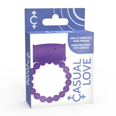 Casual Love Ring 25 - silikonowy pierścień z funkcją wibracji, fioletowy