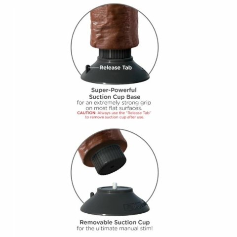 King Cock Model Wibrujący 15,24 cm Brązowy - elastyczny system przyssawek