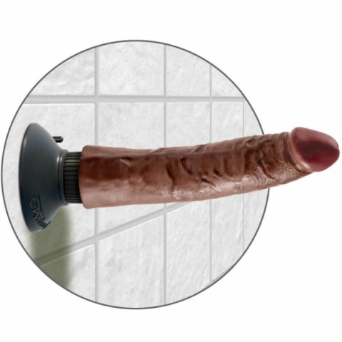 King Cock Vibe model brązowy 17,8 cm - wibrator z regulacją i przyssawką