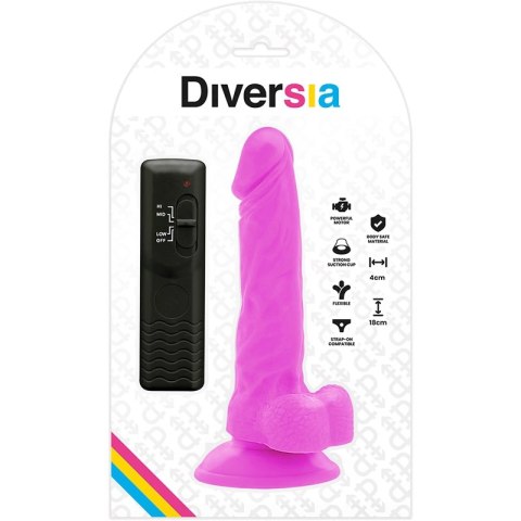 Diversia Model Vibra Violet 18 cm - Elastyczny system z przyssawką