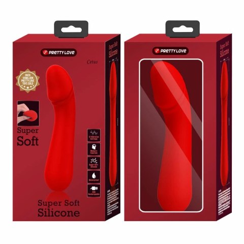 Pretty Love Cetus - elastyczny model z 12 trybami, silikon, czerwony