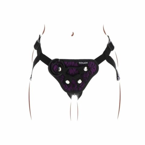 Get Real Harness Violet - Koronkowa uprząż z regulacją i 3 pierścieniami
