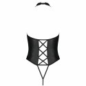 Passion Nancy Body eko-skora S/M czarne głęboki dekolt