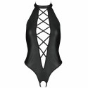 Passion Nancy Body eko-skora S/M czarne głęboki dekolt