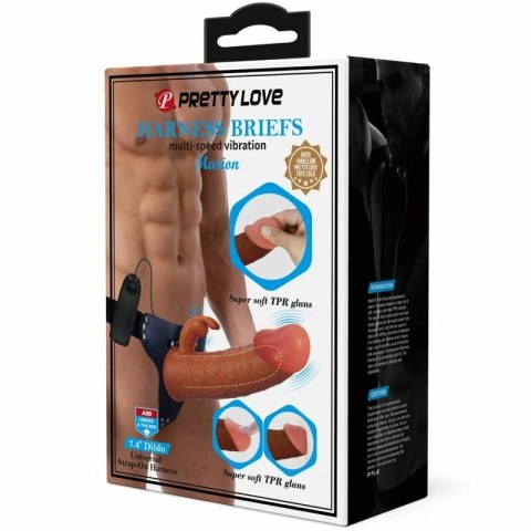 Pretty Love Marion system uprzęży z funkcją wibracji 19 cm brązowy