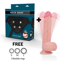 RockArmy Hawk 22 cm - Zestaw uprząż z rotatorem i wibratorem, silikon