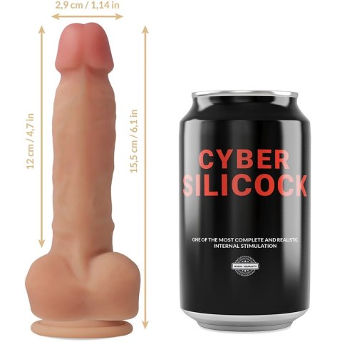 CyberSilicock Ansel - Uprząż z 3 pierścieniami i model silikonowy 15,5 cm