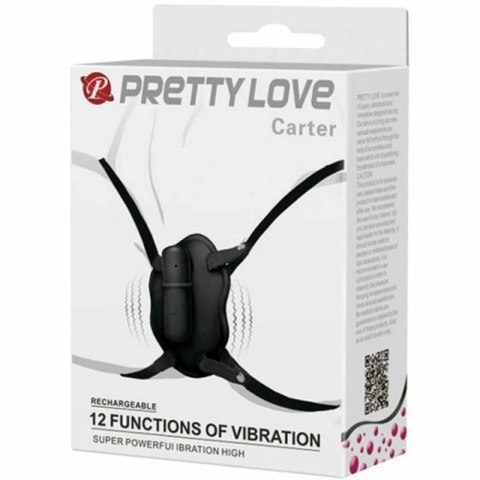 Pretty Love Carter - Pas z wibrującym modułem, ładowanie USB, czarny