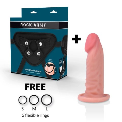 RockArmy Tiger 14 cm - system intymny z uprzężą, dwuwarstwowy TPE
