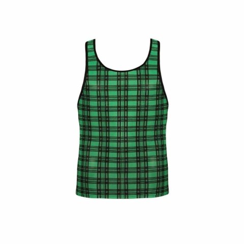 Anais Men Magic Top L - Męskie bokserki z lycry, zielono-czarna krata