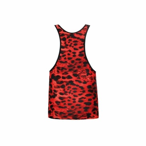 Anais Men Savage Top M czerwony bezrękawnik animal print