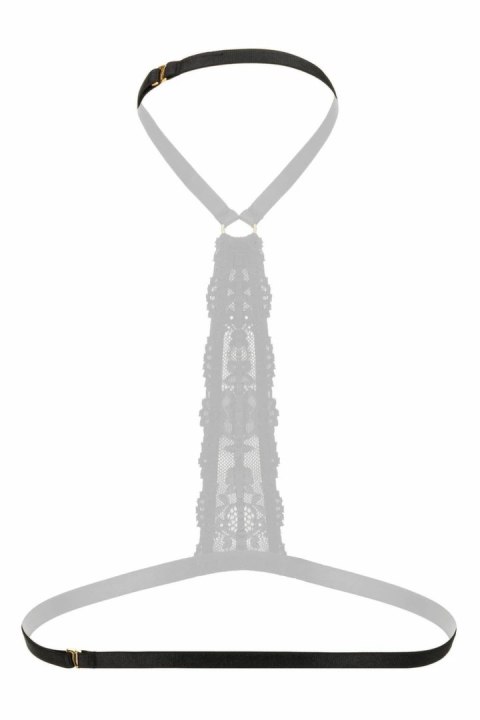 Evening Kiss Harness Bralette Strappy Black z koronką i złotymi detalami