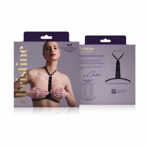 Evening Kiss Harness Bralette Strappy Black z koronką i złotymi detalami