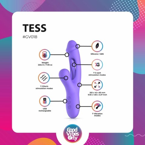 Good Vibes Only Tess multifunkcyjny masażer z podwojną stymulacją fioletowy