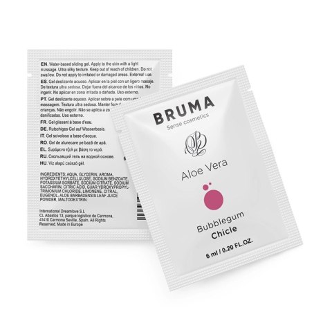 BRUMA Aloe Vera Żel nawilżający o smaku gumy balonowej 6 ml