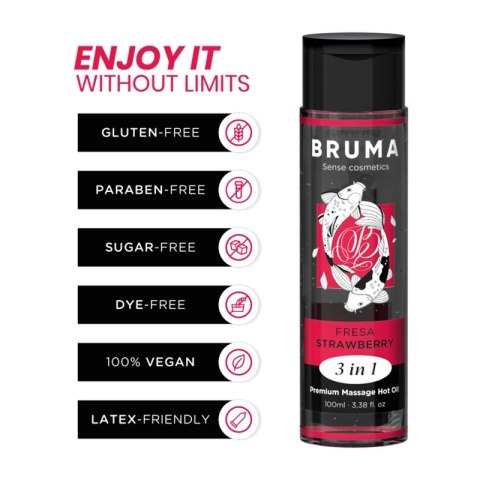 BRUMA Premium Olejek do Masażu 3w1 Truskawka Heat Effect 100ml