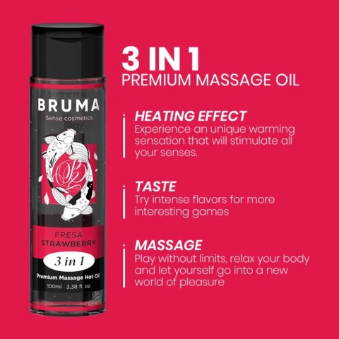 BRUMA Premium Olejek do Masażu 3w1 Truskawka Heat Effect 100ml