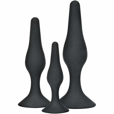 ToyJoy Curvy Companions Zestaw 3 zatyczek anatomicznych silikon czarny