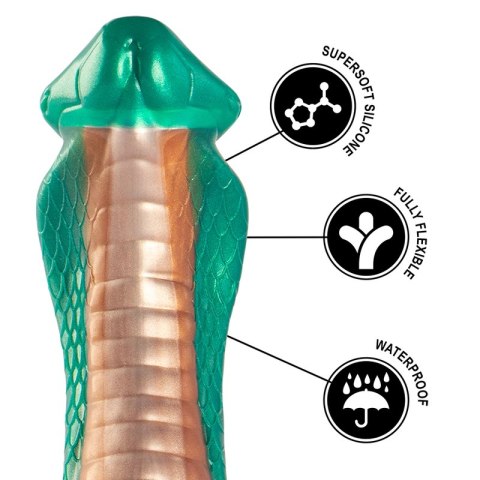 EPIC Python Cobra Zielony - Model silikonowy inspirowany mitologią, 205 mm